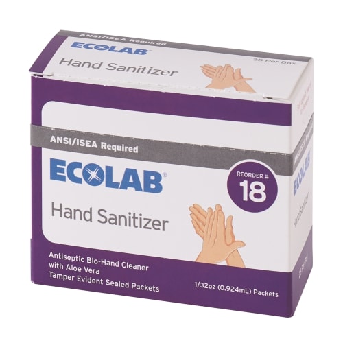 Toallitas Desinfectantes para Manos Ecolab®, 25 u. 50225-01-24, N.º de Reposición 18